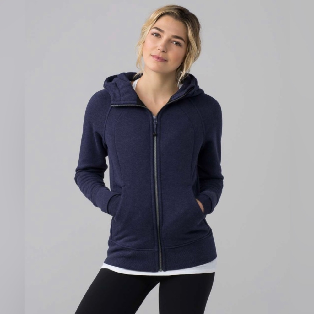Lululemon Size 4 Scuba Hoodie Storage Heathered Deep Indigo
